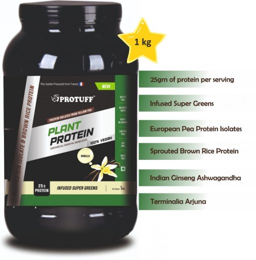Protuff Plant Protein Post Workout_vanilla _1kg (33 Servings)