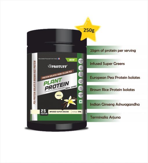 Protuff Plant Protein Post Workout_ Vanilla _250 G (8 Servings)