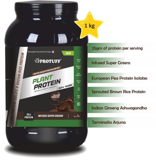 Protuff Plant Protein Post Workout_belgian Chocolate_1kg (31 Servings)