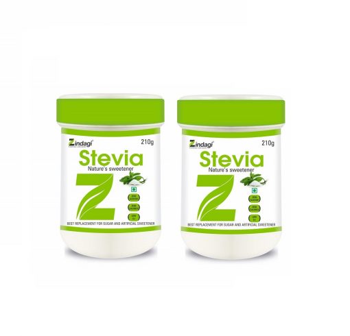 Zindagi Pure Stevia White Powder - Zero Calories - Natural Sweetener - Sugar Free Substitute For Diabetics -210gm (pack Of 2)