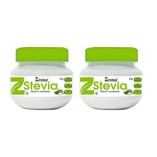 Zindagi Stevia White Powder - 100% Natural Sugar-free - 50g (pack Of 2)