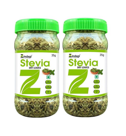 Zindagi Stevia Dry Leaves - Natural & Zero Calorie Sweetener - Stevia Sugar - Sugar-free - 35g (pack Of 2)