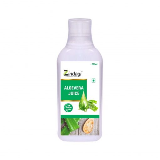 Zindagi Aloevera Juice - Improve Digestive System - 100% Pure And Natural Herbal Supplement - Sugar Free Health Drink (500 Ml)