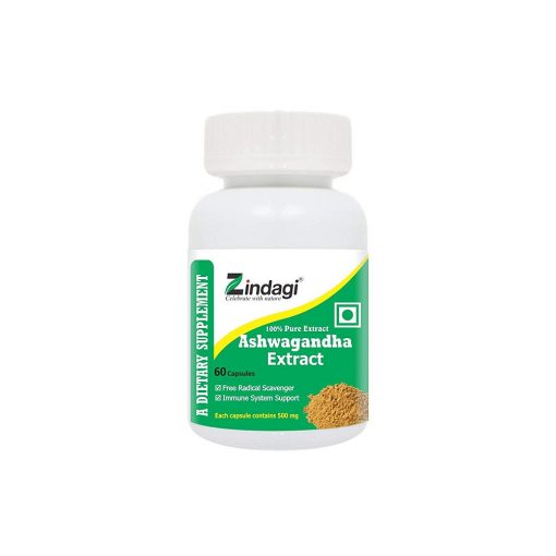 Zindagi Ashwagandha Extract Capsules Health Supplement For Diabetic 60 Capsules