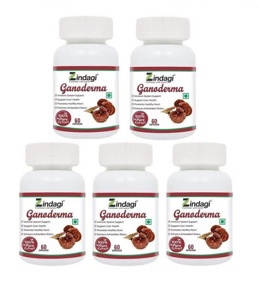 Zindagi Ganoderma Pure Extract Capsules - Helpful In Weight Loss - Increase Energy Stamina (pack Of 5)