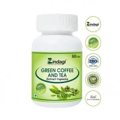 Zindagi Green Coffee & Tea Capsules - Natural Green Coffee & Green Tea Extract For Weight Loss (60 Caps)