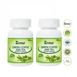 Zindagi Green Coffee & Tea Capsules - Natural Green Coffee & Green Tea Extract For Weight Loss (pack Of 2)