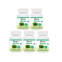 Zindagi 100% Pure Neem Extract Capsules - Dietary Supplement - Anti Bacterial Properties - 60 Capsules (pack Of 5)