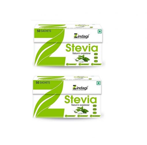 Zindagi Stevia Sachets - Pure Stevia Sugar Extract - Sugar-free Sweetener - 50gm (pack Of 2)