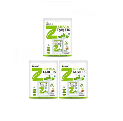 Zindagi Stevia Tablets - Stevia Sugar-free Tablets - Zero Calorie Stevia Sweetener 100tab (pack Of 3)