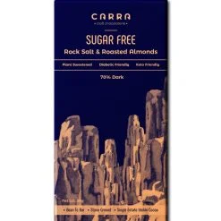 Carra Rock Salt & Roasted Almonds In Dark 70%, Sugar Free (50g X 2 Bars)