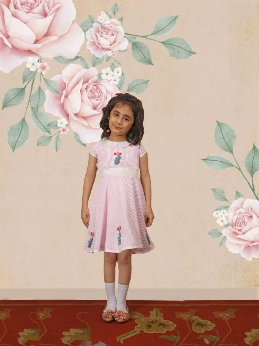 De Chevalerie En Rouge Snow Melon Frock (for 4-5 Years)