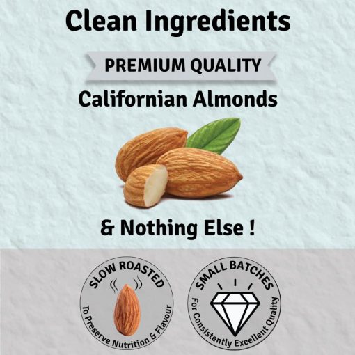 Jus' Amazin Crunchy Almond Butter - Unsweetened (1kg) | 25.5% Protein | Clean Nutrition | Single Ingredient - 100% Almonds | Zero Additives | Vegan & Dairy Free