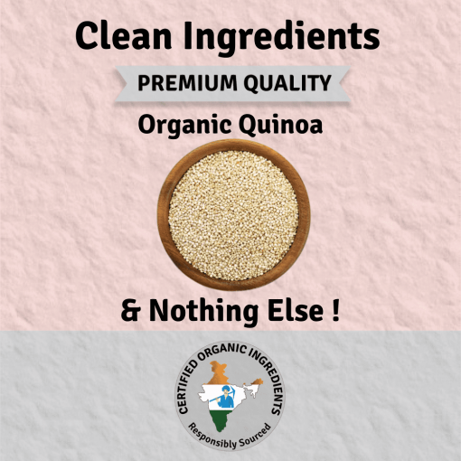 Jus' Amazin Organic Quinoa (500g) | Single Ingredient - 100% Organic Quinoa | Superfood | High Protein | Rich In Dietary Fiber & Omega-3