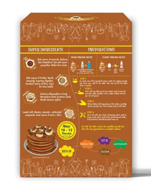 Ag Taste Supergrains Healthy Pancake Mix | Chocolate | No Maida | No White Sugar - 250gm