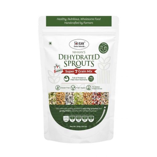 Nihkan Dehydrated Sprouts Super 7 Grain Mix - 250 Gm Each (pack Of 2)