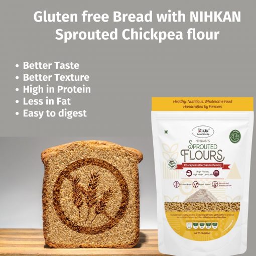 Nihkan Sprouted Flour - Chickpea Flour - Great For Instant Hummus & Cheelas - 454 Gm