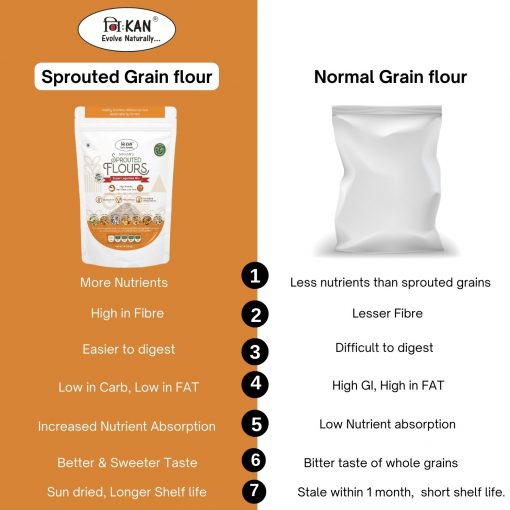 Nihkan Sprouted Flour - Super Legumes Mix - 450 Gm