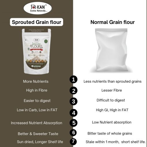 Nihkan Sprouted Flour - Super Millets Mix - 454 Gm