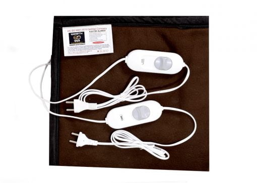 Warmth Web Electric Blanket Double Bed (2 Years Warranty, Polar Fleece, Brown, 60x60 Inches)