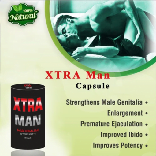 Cipzer Herbals Xtra Man Capsules (60 Caps) - For Boosting Stamina & Power Male Strength Penis Size Enlargement, Improves Energy Level, Stamina & Strength, Natural Testosterone Booster, 2x Increased Physical Performance, 100% Original & Organic, For Sexual Health, Sexual Wellness, Sex Booster Ayurvedic Suppliment For Increases Mens Power, Sex Power, Sex Power Medicine, Sex Timing, Sexual Medicine, Sex Power Badane Ki Dawa, Ling Ki Dawa, Sexual Wellness Capsule, Long Lasting Erection For Men