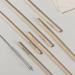 Ecotyl Bamboo Straw - Set Of 6 + Straw Cleaning Brush (6 Pc)