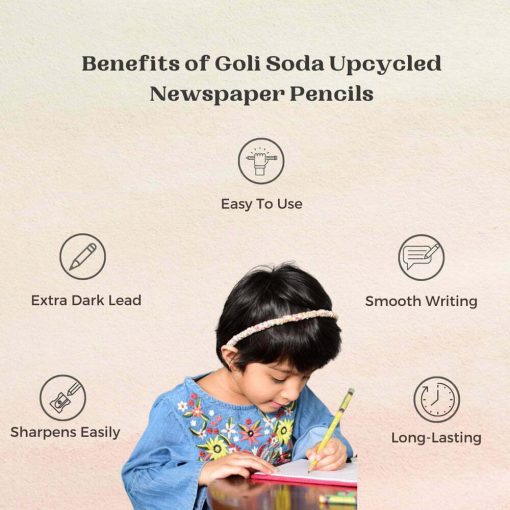 Goli Soda Upcycled Multicolor Newspaper Pencils (pack Of 10)
