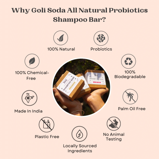 Goli Soda All Natural Probiotics Shampoo Bar For Oily Hair (pack Of 2)