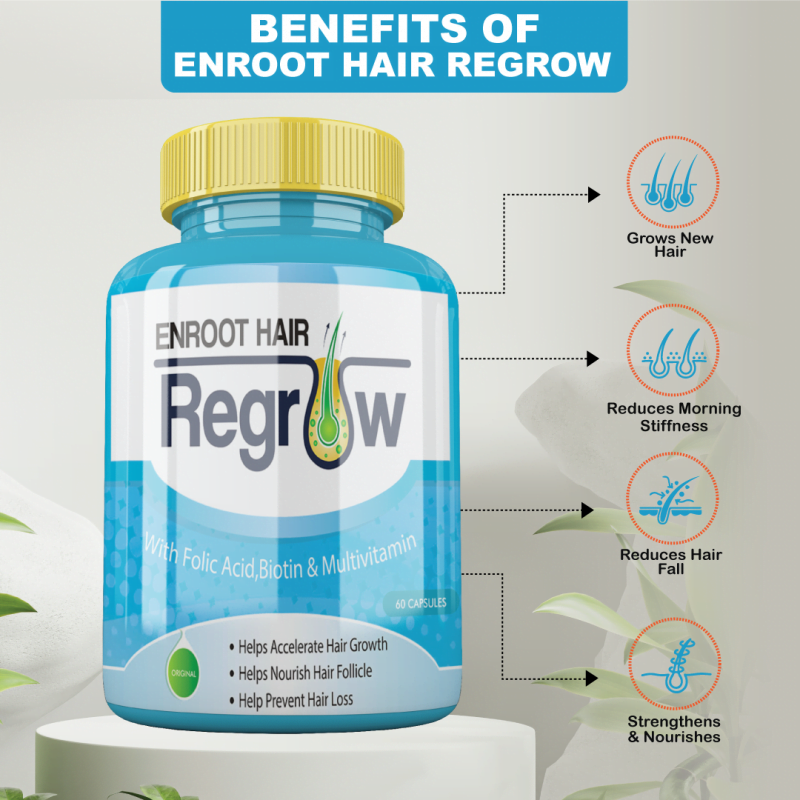 Divya Shree Enroot Hair Regrow Capsule Helps Prevent Hair Loss Nourish Hair Follicle 60