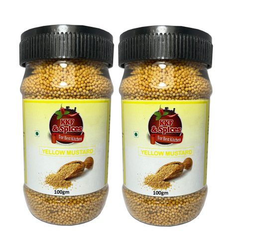 Kkf & Spices Yellow Mustard Seed ( Peeli Sarso Pack Of Two ) 100 Gm Jar