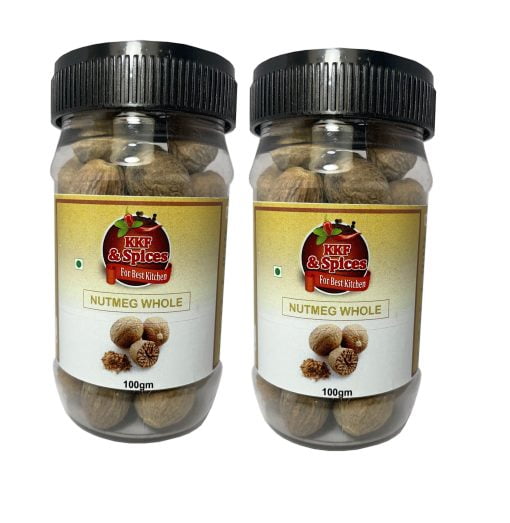 Kkf & Spices Nutmeg Whole ( Jaiphal Pack Of Two ) 100 Gm Jar