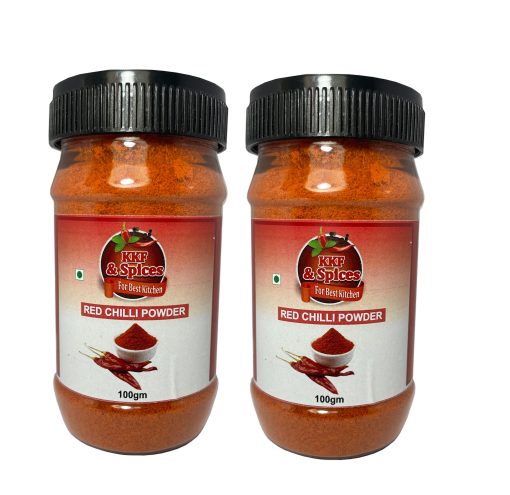 Kkf & Spices Red Chilli Powder ( Lal Mirch Pack Of Two ) 100 Gm Jar