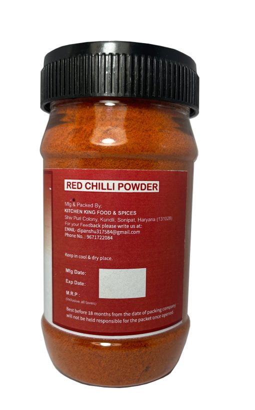 Kkf & Spices Red Chilli Powder ( Lal Mirch Pack Of One ) 100 Gm Jar