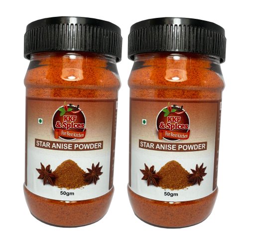 Kkf & Spices Star Anise Powder ( Chakri Phool Pack Of Two ) 50 Gm Jar