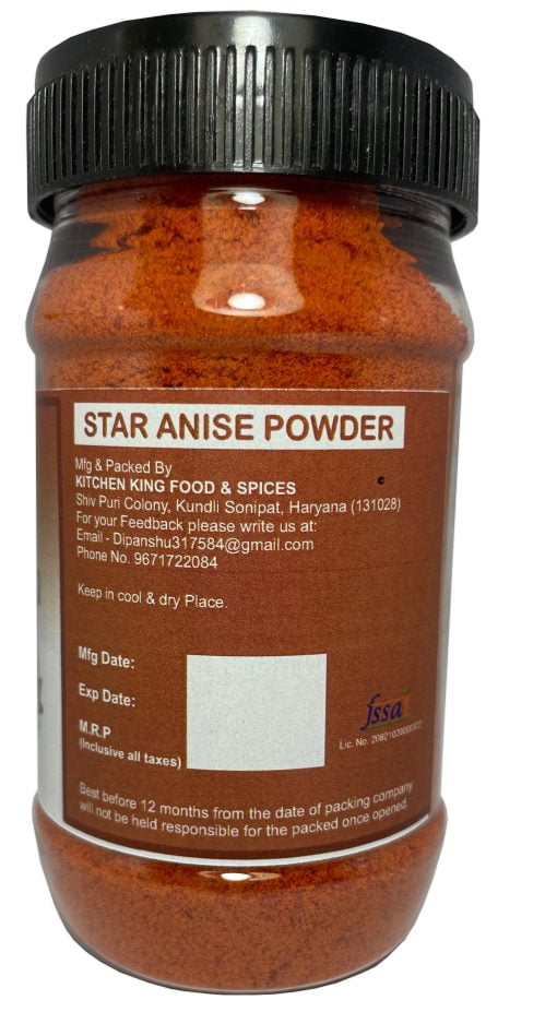 Kkf & Spices Star Anise Powder ( Chakri Phool Pack Of One ) 50 Gm Jar