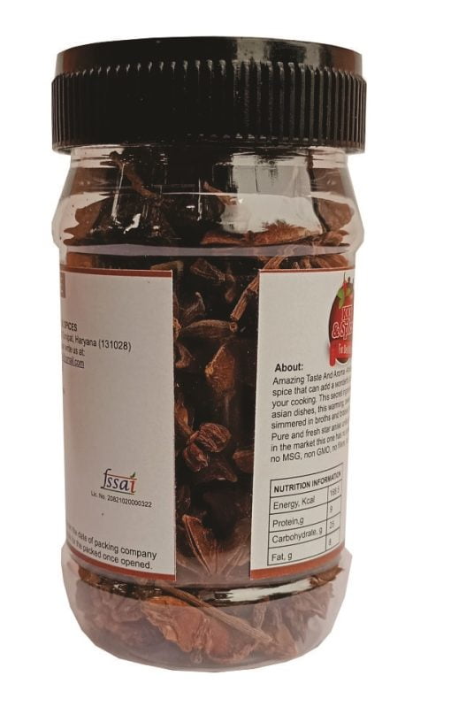 Kkf & Spices Star Anise ( Chakri Phool Pack Of One ) 50 Gm Jar