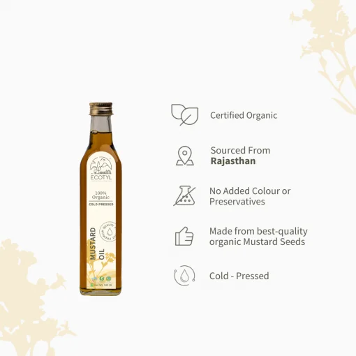 Ecotyl Organic Cold-pressed Mustard Oil - 500 Ml