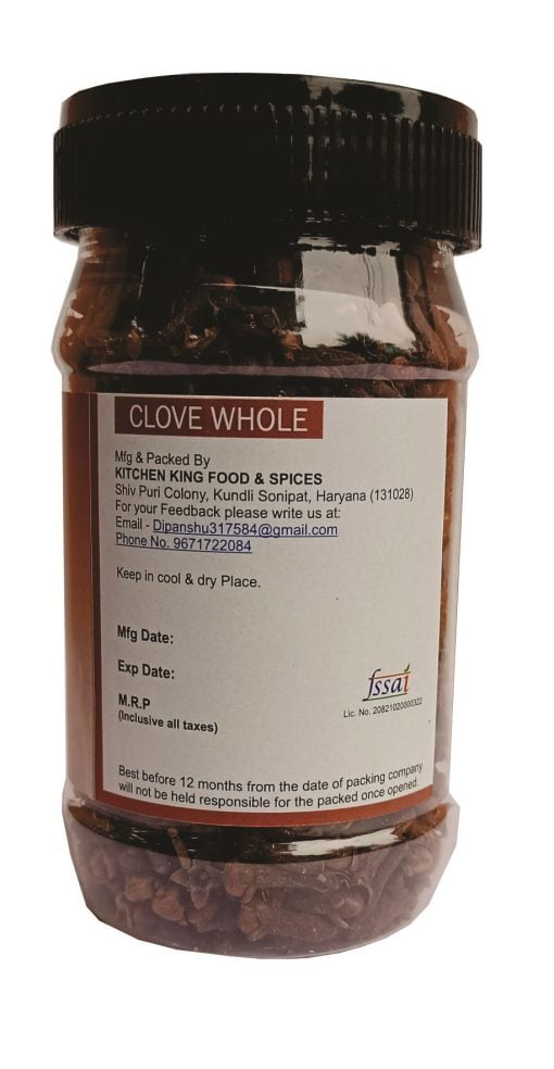 Kkf & Spices Clove Whole ( Long Pack Of One ) 100 Gm Jar