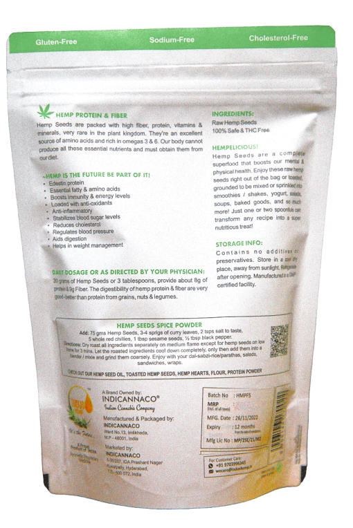 Indus Hemp Natural Hemp Seeds - Rich In Protein & Dietary Fibre | Boosts Immunity | Vegan And Gluten-free - 250gms