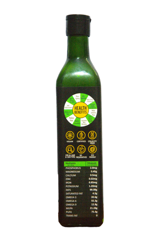Indus Hemp Hemp Seed Oil - Raw Cold Pressed | Omegas 3, 6 & 9 | Amino Acids | Loaded With Antioxidants - 500ml