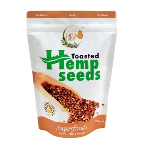 Indus Hemp Hemp Toasted Seeds - Rich In Omega Fatty Acids | Lowers Cholestrol | Vegan And Gluten-free - 500gms