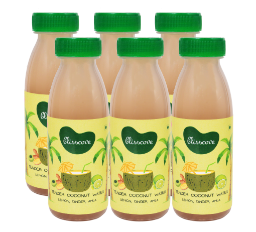 Blisscove Tender Coconut Water With Ginger Lemon Amla - 200ml X 6