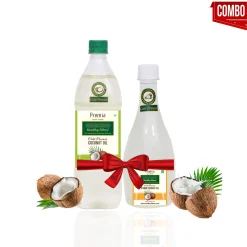 Healthy Fibres Cold Pressed Coconut Oil 500 & Virgin Coconut Oil 500ml Combo Pack