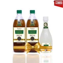 Healthy Fibres Cold Pressed Gingelly Oil 1l 2pack & Virgin Coconut Oil 500ml Combo Pack Of 3