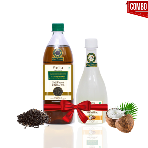 Healthy Fibres Cold Pressed Gingelly Oil 500ml & Virgin Coconut Oi 500ml Combo Pack Of 2