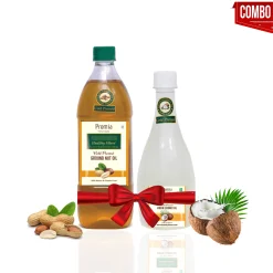 Healthy Fibres Cold Pressed Groundnut Oil 500ml & Virgin Coconut Oil 500ml Combo Pack Of 2 (copy)