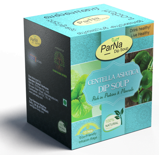 Parna Dip Centella Asiatica Instant Dip Soup | Vallarai Drink | Gotu Kola Drink | Khulakudi, Brahmi Drink | Mandookparni Drink | Instant Natural Soup | Sachet Soup | Joint Pain Soup | 10 Sachets | 20 Gms