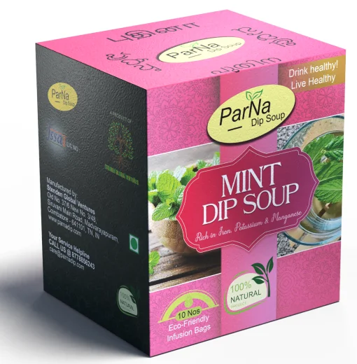 Parna Dip Mint Dip Soup | Mint Drink | Kurumulak Drink | Pudhina Drink | Instant Natural Soup | Sachet Soup | Refreshning Soup | 10 Sachets | 20 Gms
