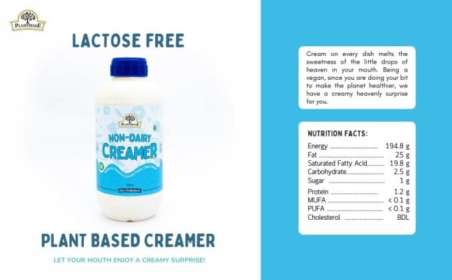Plantmade Plant Based Creamer 500ml | Gluten Free | No Preservatives | No Gmos | No Artificial Colours | Cholesterol And Lactose Free