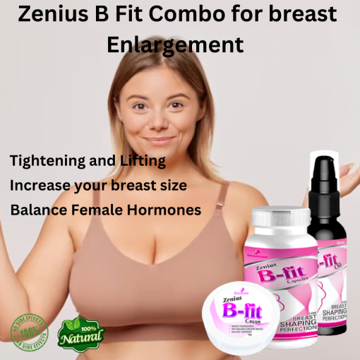 Zenius India Zenius B Fit Breast Enlargement Kit Combo For Women's | Breast Lifting Oil Or Cream | Breast Increasing Capsule